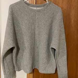Grey athletic scoop neck sweater